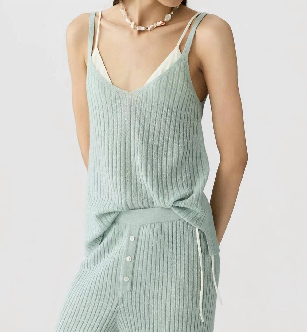 NEW GUEST IN RESIDENCE breezy rib tank in sage brush